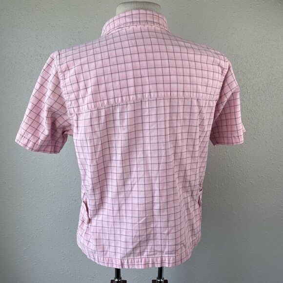 Christopher & Banks Pink Plaid Button Down Shirt Size S EUC - Picture 6 of 7